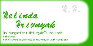 melinda hrivnyak business card